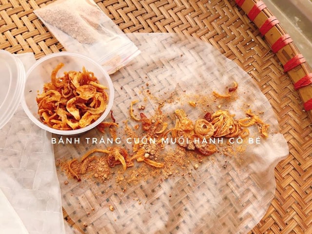 BÁNH TRÁNG CUỐN MUỐI HÀNH PHI kèm chén