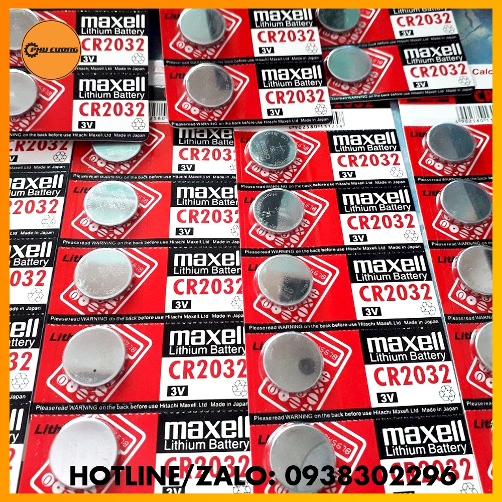 Vỉ 5 Pin CMOS Maxell CR2032 Nhật - 2032 Lithium 3v - Sản Phẩm Chính Hãng