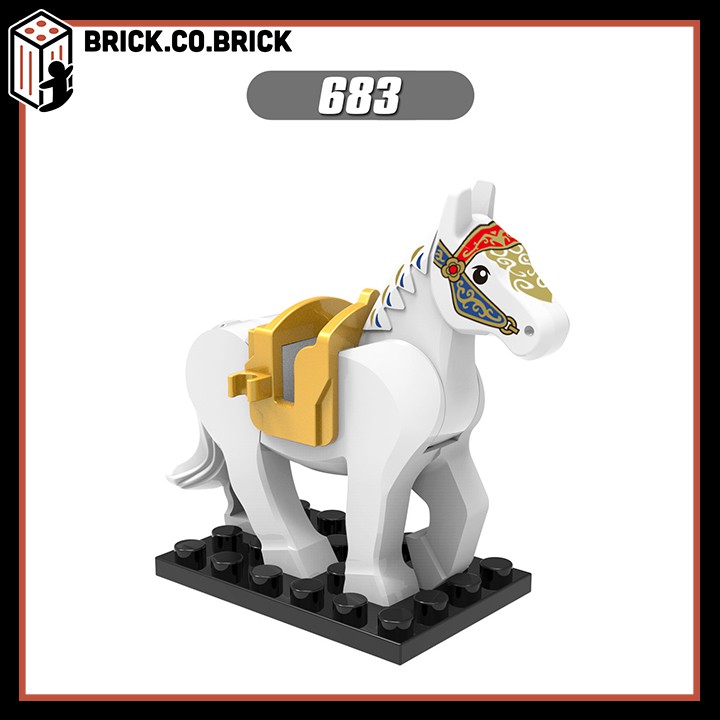 Đồ chơi Lắp ráp Minifigure Ngựa trung cổ Non Lego Horse War Phim Chúa tể những chiến nhẫn X0169