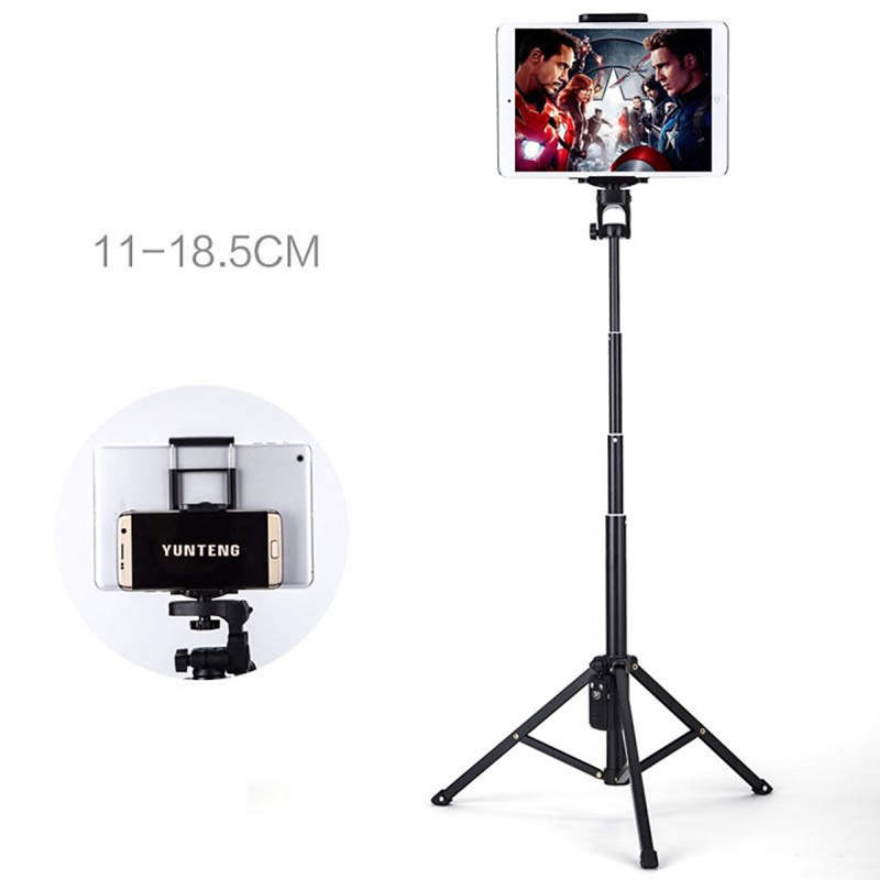 Kẹp ipad, điện thoại 2IN1 gắn tripod, gậy livestream, Cùng lúc gắn được 2 phụ kiện ipad và điện thoại