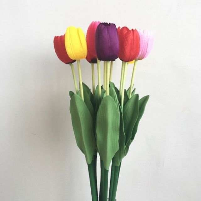 HOA TULIP GIẢ LỤA CAO 61 CM NGUYÊN LIỆU CẮM HOA TRANG TRÍ