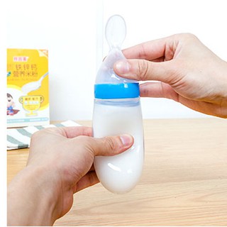 Đồ dùng cho bé ❤️HỮU ÍCH❤️ Bình thìa silicon bón sữa và ăn dặm cho bé