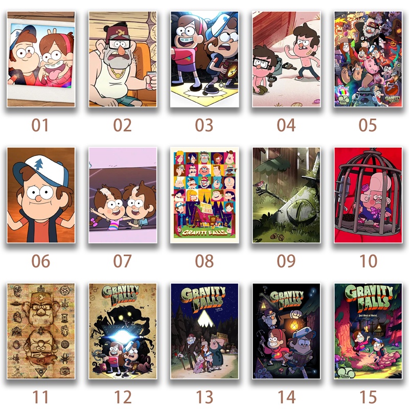Poster Phim gravity falls Seasons Bằng Giấy kraft Chất Lượng Cao
