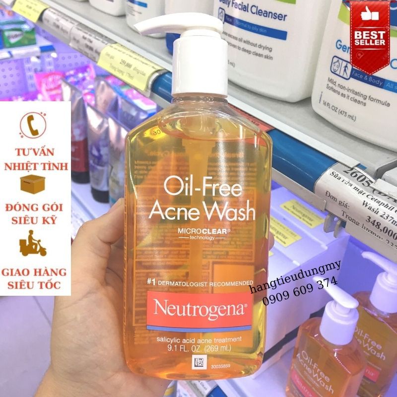Sữa rửa mặt ngăn ngừa mụn Neutrogena Oil-Free Acne Wash