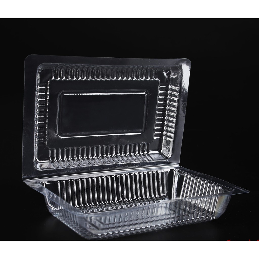 100 Hộp Nhựa PET C55  - Hộp Nhựa Một Lần Đựng Hoa Quả, Đồ Ăn Dập Ghim Tiện Dụng - Hộp 500g