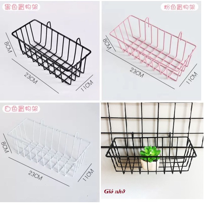 Giỏ Sắt Cài Khung Lưới Trang Trí,Tấm Lưới Sắt Lắp Ghép Decor Phòng Ngủ Phòng Khách-Tặng Đinh Treo