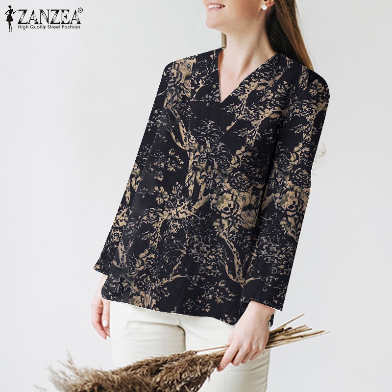 Zanzea Áo Nữ Tay Dài Cổ Chữ V Thời Trang Quyến Rũ