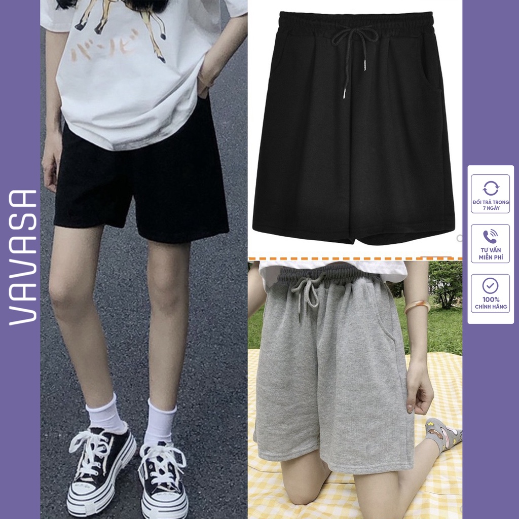 Quần short nam nữ thể thao lưng cao quần đùi nữ ống rộng thoáng khí unisex VAVASA QD11