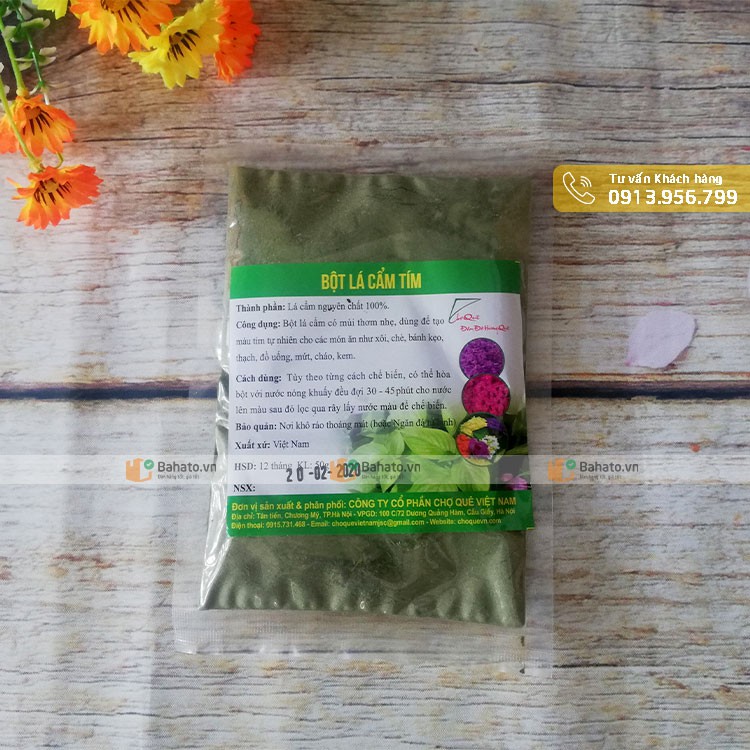 Bột lá cẩm tạo màu tím gói 50g