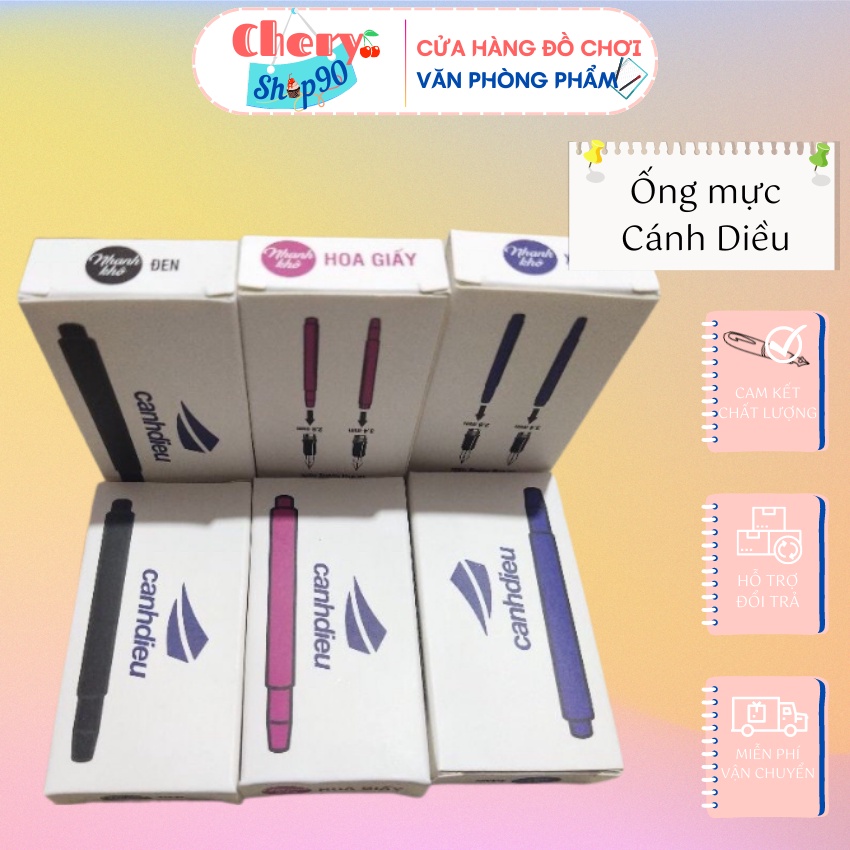 Hộp 10 Ống mực ⚡ GIÁ SỐC ⚡ ống mực cắm sẵn cho bút cánh diều 202,106...vô cùng thuận tiện