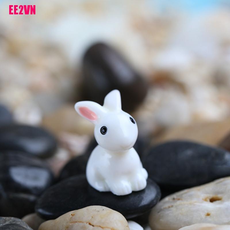 Bộ 2 tượng thỏ mini trang trí sân vườn sáng tạo