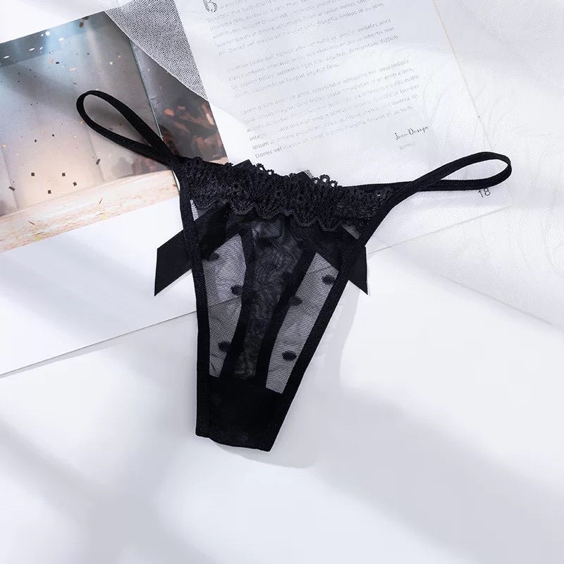 QUẦN LÓT LỌT KHE REN ĐÍNH NƠ SEXY 8065