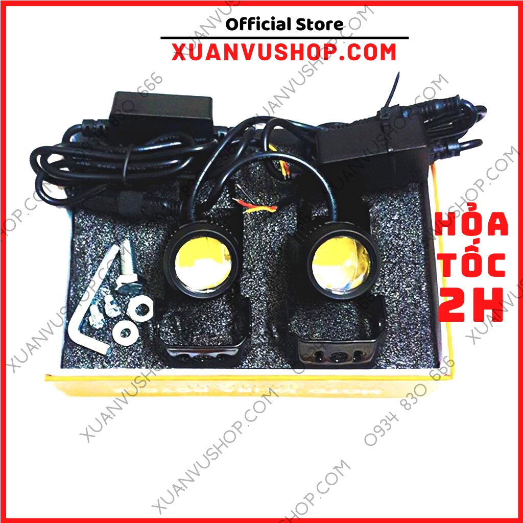 Đèn trợ sáng bi cầu Đèn led xe máy mini ️cos vàng pha trắng LEDVNRACING đèn pha 2022 BH 6 tháng chính hãng XUANVUSHOP