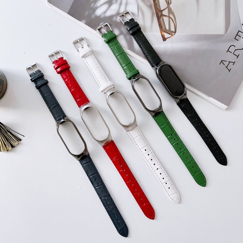 Dây Đeo Bằng Da Cho Đồng Hồ Thông Minh Mi Band 7 6 / 5 / 4 / 3