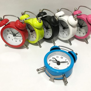 ღPortable Cute Mini Round Battery Alarm Clock Desktop Table Bedside Clocks Décor