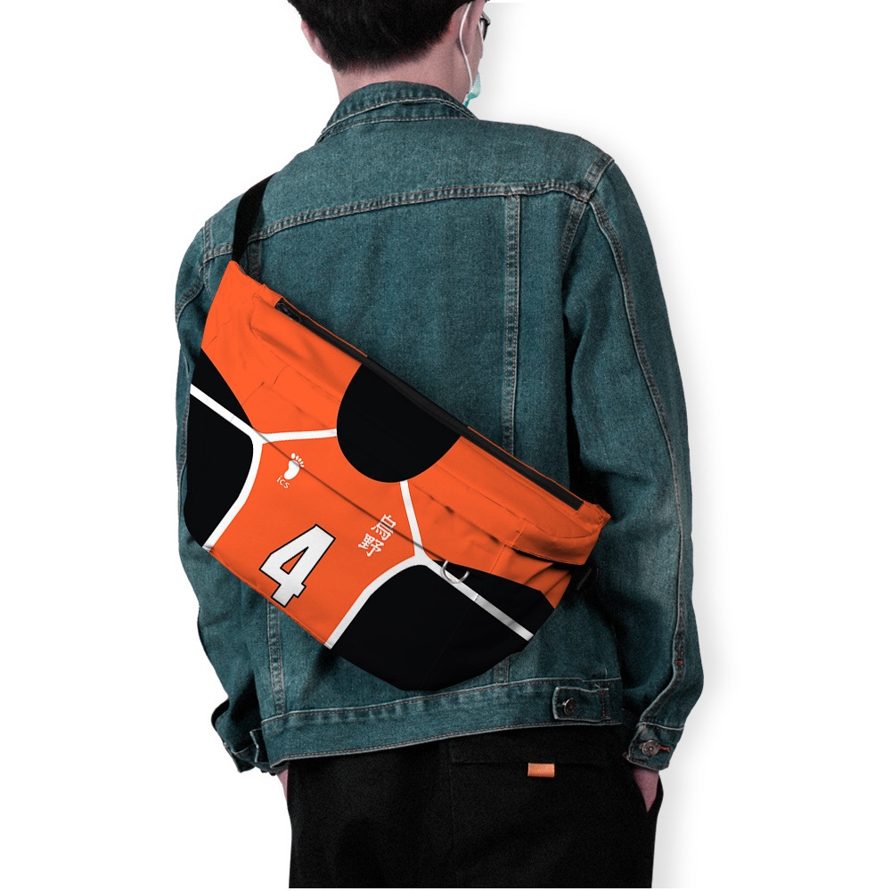 Túi Canvas Đeo Chéo In Hình Haikyuu Phong Cách Hàn Quốc Cho Nam Nữ