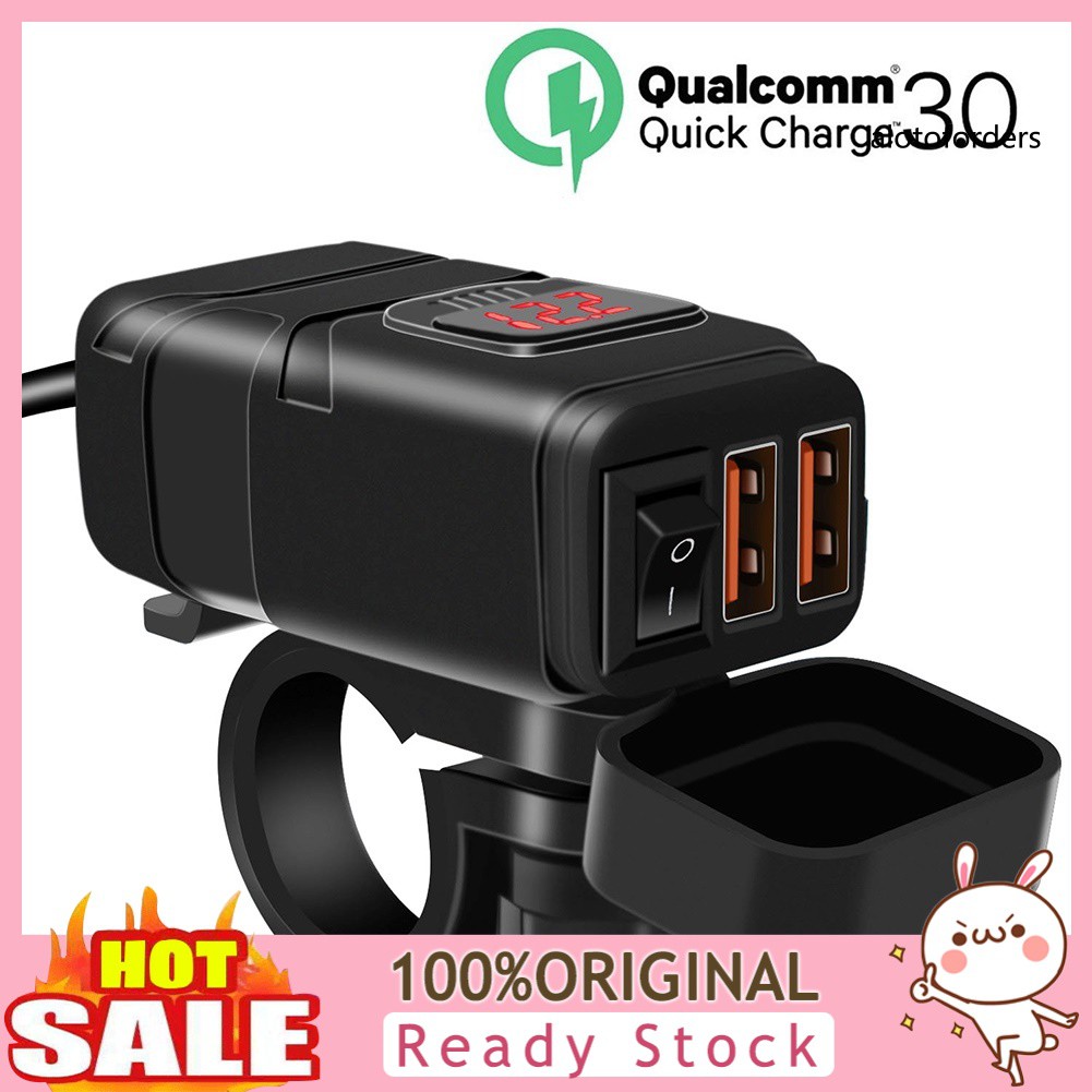 Cục Sạc Nhanh QC3.0 Hai Cổng USB Có Vôn Kế