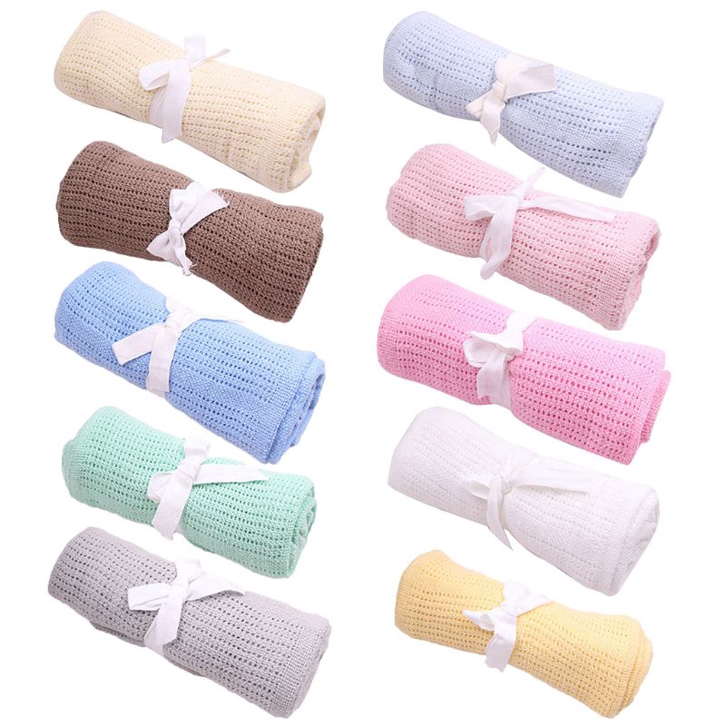 Mền cotton thoáng khí màu sắc ngọt ngào tiện dụng mang theo du lịch cho bé sơ sinh