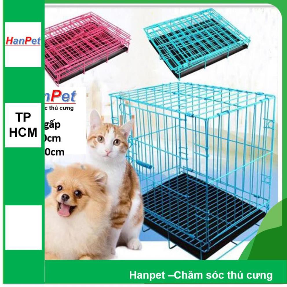 Hanpet.GV- Chuồng Lồng cũi chó mèo dưới 25kg (SD90 SD70 &amp; SD75) Chuồng chó mèo sơn tĩnh điện gấp gọn