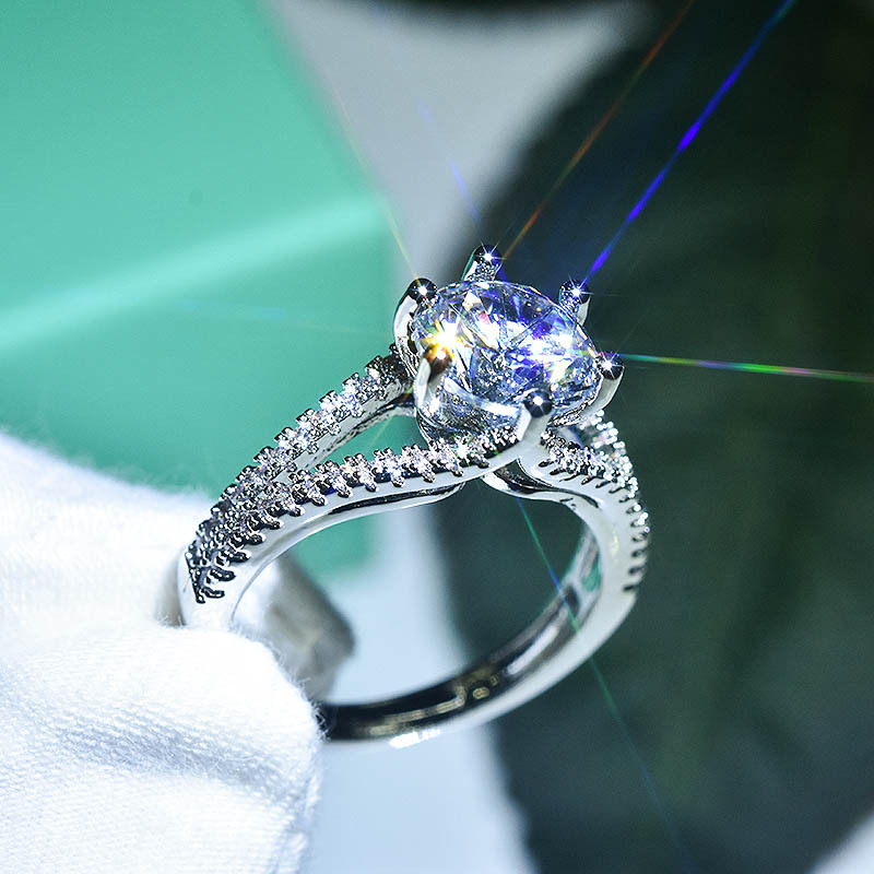 Nhẫn Đeo Tay Kim Loại Mặt Hình Mũi Tên Đính Đá Pt 950 Karat