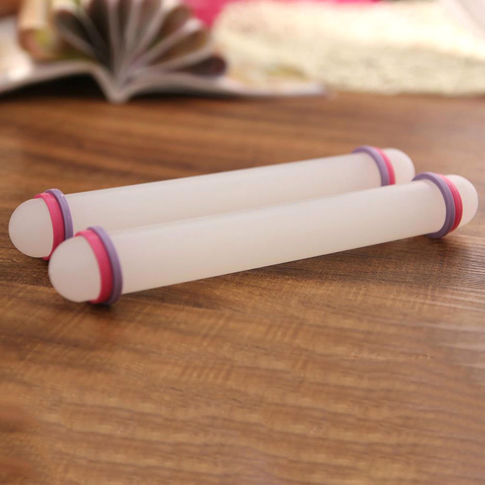 shopeestore House  Life PP Kitchen Roller Cupcake Decorating Rolling Pin Simple for Home