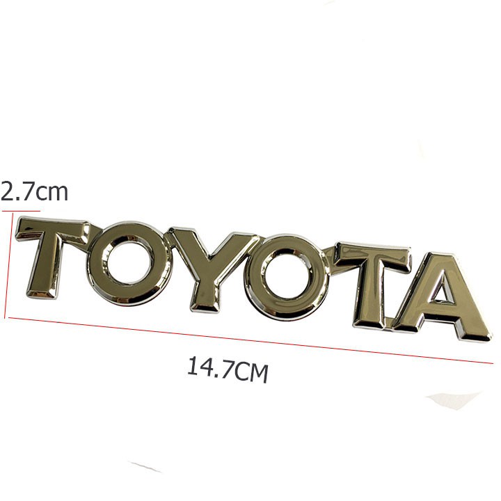 Tem Logo Chữ Nổi TOYOTA Trang Trí Xe Ô Tô T02