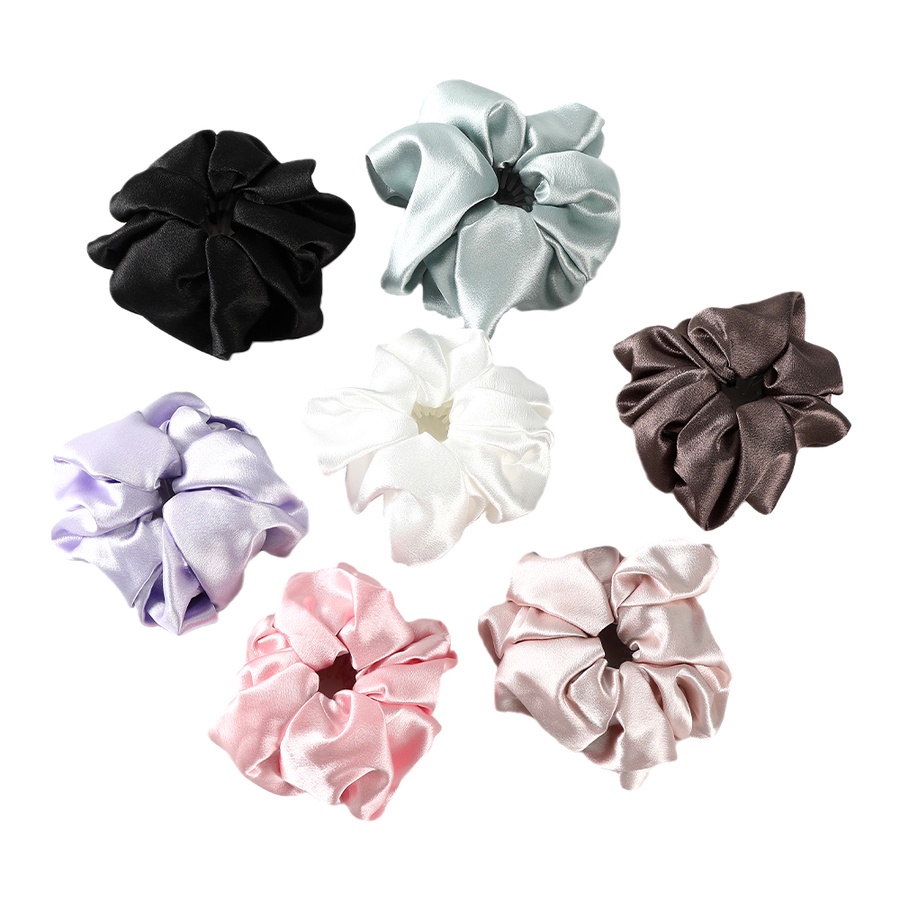 Thun cột kẹp tóc màu trơn bằng satin thời trang cho nữ