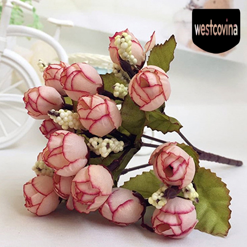 [Hot]☀ 1 Bó Hoa Hồng Nhân Tạo 15 Bông Trang Trí Tiệc Cưới