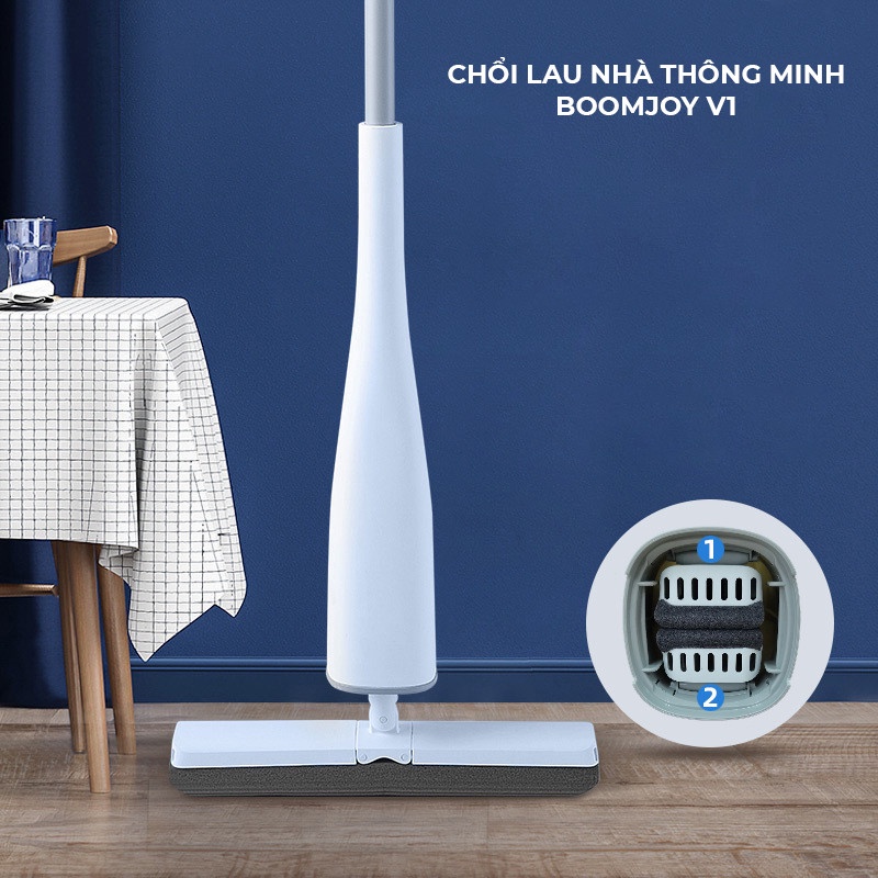Cây lau nhà Nhật Bản BoomJoy V1 Công nghệ tự động vắt sạch nước bẩn - Chổi lau nhà công nghệ Nhật Bản