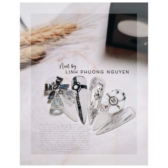 Set charm nail giả bột gắn móng cực xinh
