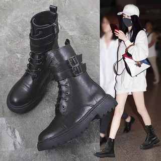 Boots đen 2 khuy hàng Quảng Châu
