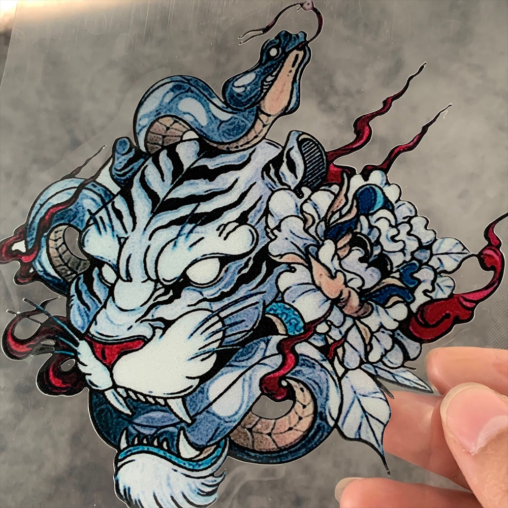 Đề Can Dán Trang Trí Xe Hơi / Laptop / Xe Tải Hình Đầu Hổ Chống Thấm