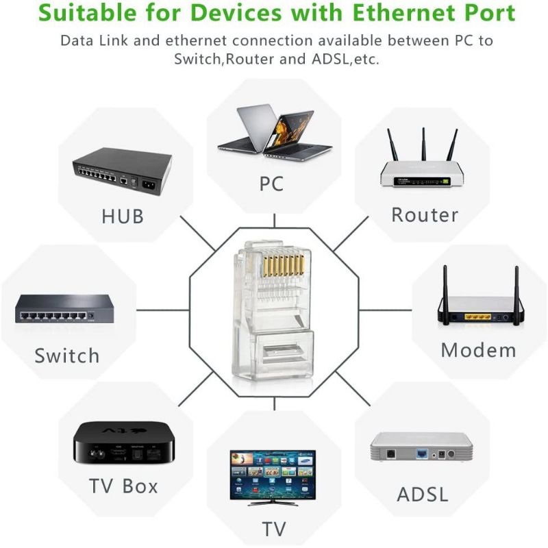 Hạt mạng RJ45 cat 5e 10c/túi chính hãng Ugreen 20329 cao cấp