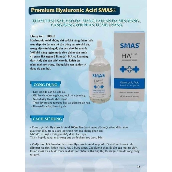 Serum Cấp Ẩm Căng Bóng Da SMAS HA