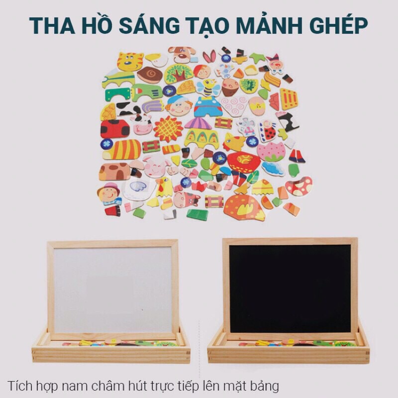 Đồ chơi trẻ em bằng gỗ, ghép hình có từ tính. Đồ chơi trí tuệ trẻ em