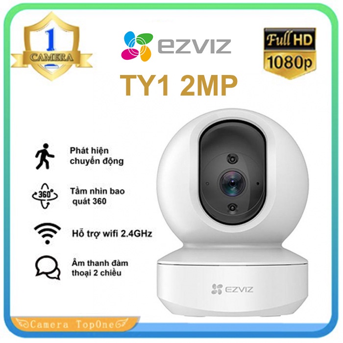 Camera không dây wifi HD1080P EZVIZ TY1 2MP đàm thoại 2 chiều xoay theo chuyển động.