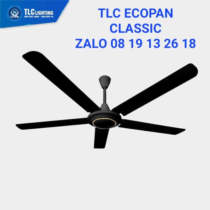 Quạt trần TLC ECOFAN Sapphire, 5 cánh, có đèn, có điều khiển, bảo hành 5 năm, màu gỗ và màu bạc.