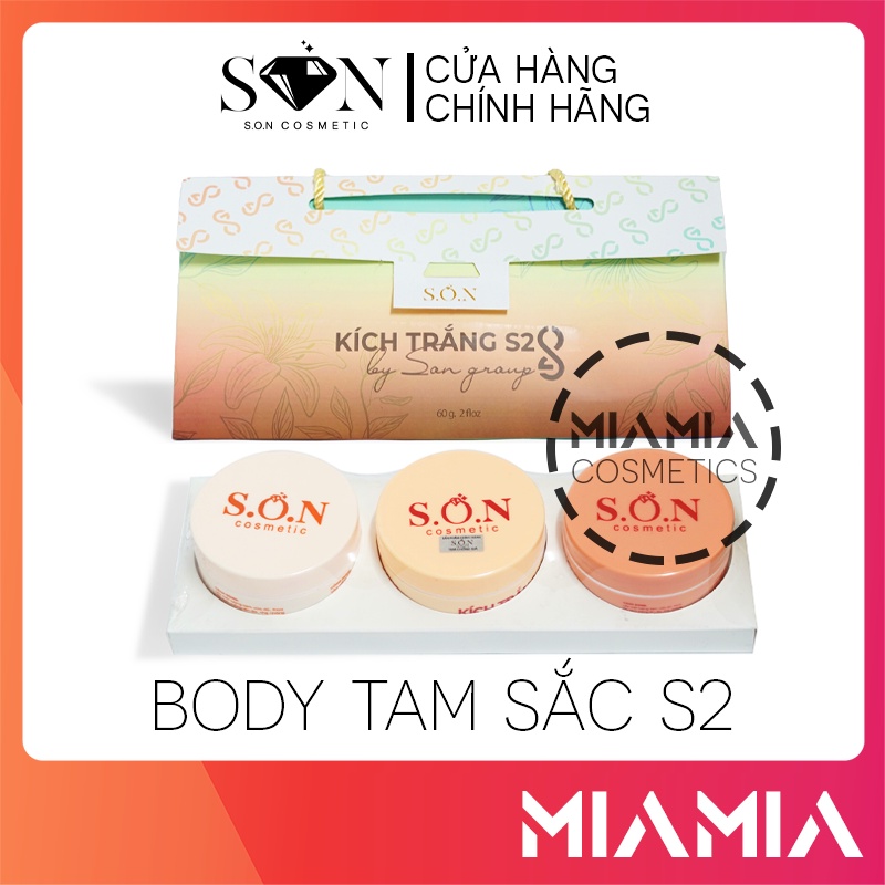 Kem Body Kích Trắng Tam Sắc S2 SON - Combo 3 hủ kem dưỡng trắng toàn thân S.O.N Group - 8938532048034
