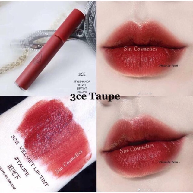 Son 3CE Velvet lip tint - Taupe (KÈM ẢNH THẬT, VIDEO)