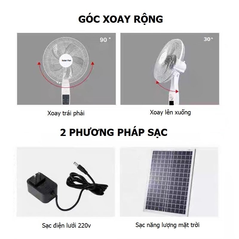 Quạt Năng Lượng Mặt Trời,Quạt Tích Điện Mẫu Mới Điều Khiển,Đèn Led Dây Dài 3M,Sạc Điện Thoại,Củ sạc 220V-Quạt tích điện năng lượng mặt trời