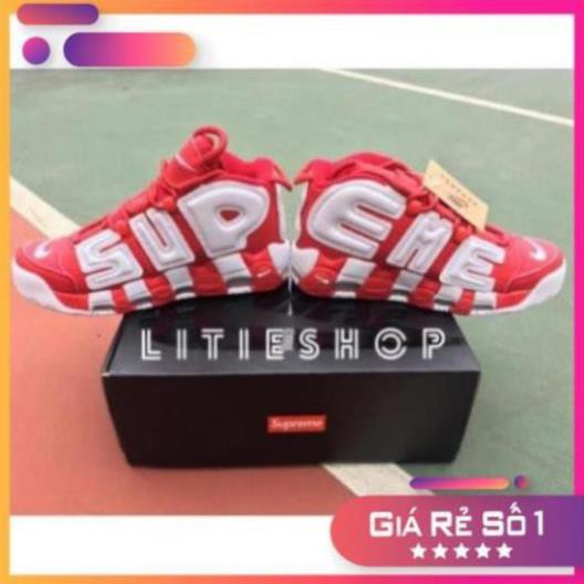 [Sale 3/3] [ ẢNH THẬT ] GIÀY AIR MORE UPTEMPO X SUPREME " RED WHITE " NAM NỮ Sale 11 -op1