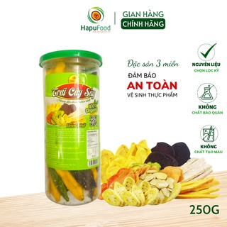 Trái cây sấy thập cẩm hộp 250Gram HAPUFOOD mix 6 loại quả- Đồ ăn vặt cho mẹ và bé