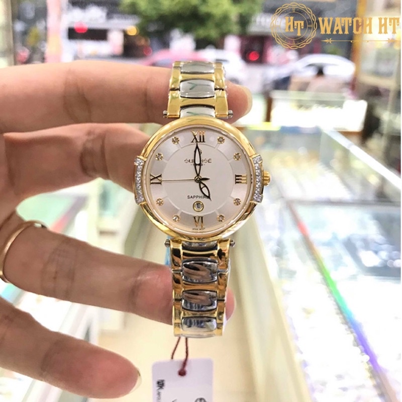 Đồng hồ nữ SUNRISE 9801AAH full hộp thẻ chính hãng, Kính Sapphire chống xước, chống nước