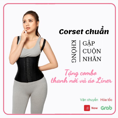 [Tặng thanh nới + Liner] Đai Latex 25 xương chuẩn Hy Lạp - Gen định hình giảm mỡ - Đai định hình lưng thẳng eo thon
