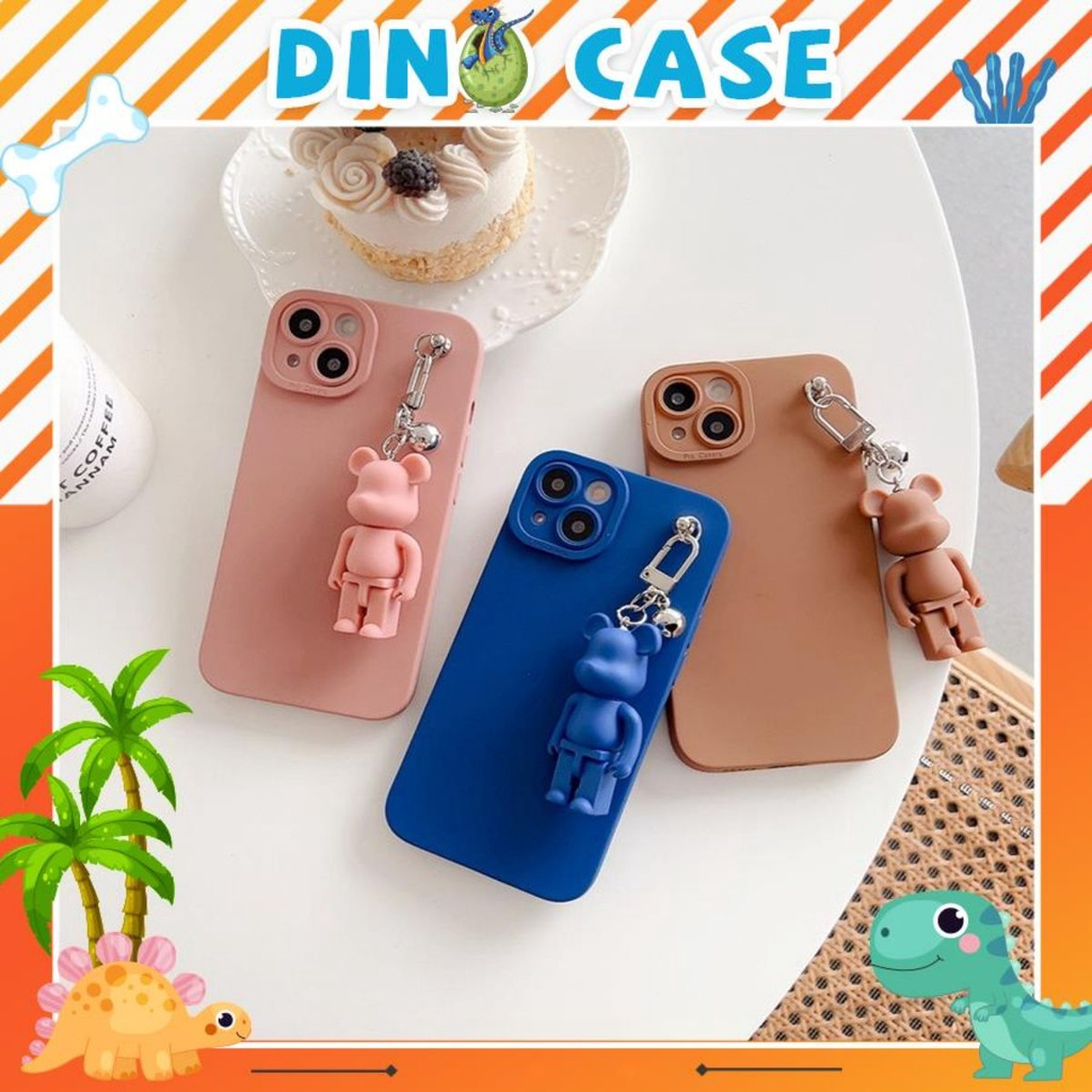 Ốp lưng iphone cạnh vuông bảo vệ camera gắn gấu kaws 7plus x xsmax 11 11promax 12 12pro 12promax 13 13pro 13promax DT13