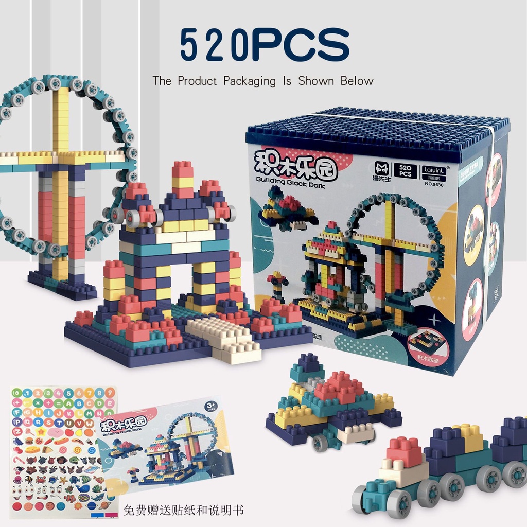 Bộ lego xếp hình 520 chi tiết - Đồ chơi trí tuệ giúp bé phát triển trí tuệ và sự kiên nhẫn