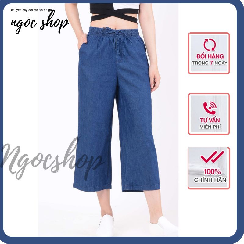 Quần jean giấy nữ ống rộng baggy đẹp lưng cao cạp chun trơn hàng hiệu cao cấp XANH ĐẬM, XANH NHẠT