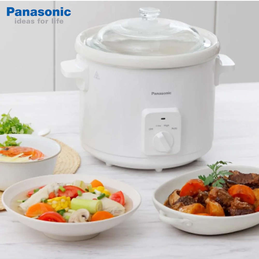 Nồi hầm chậm, nấu cháo chậm Panasonic Nhật Bản dung tích 5 lít, lòng nồi gốm sứ, bảo hành 12 tháng - Đa chức năng nấu