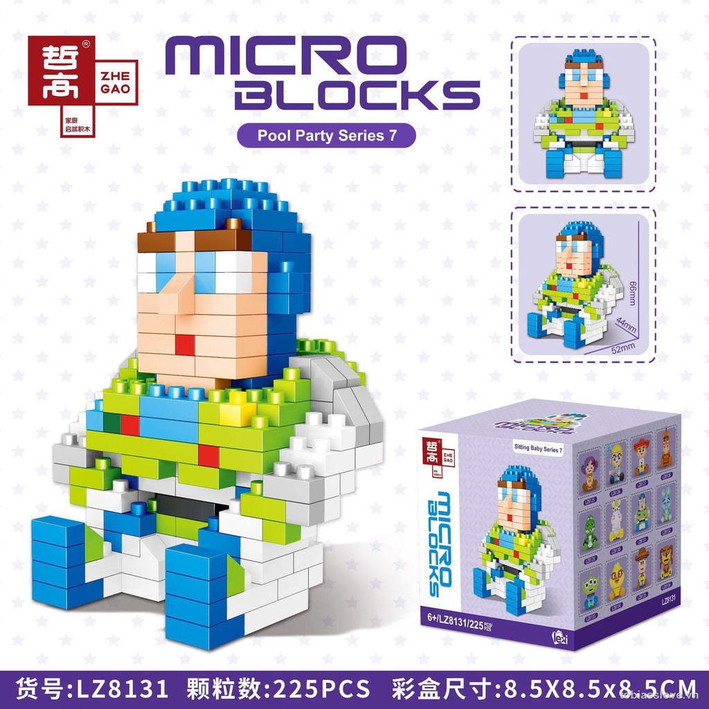 Đồ Chơi Khối Lắp Ráp Nhỏ Hạt Khoan Giáo Dục Và Giải Nén Chung Hu Di Ba Mắt Buzz Lightyear Lừa Và Thỏ