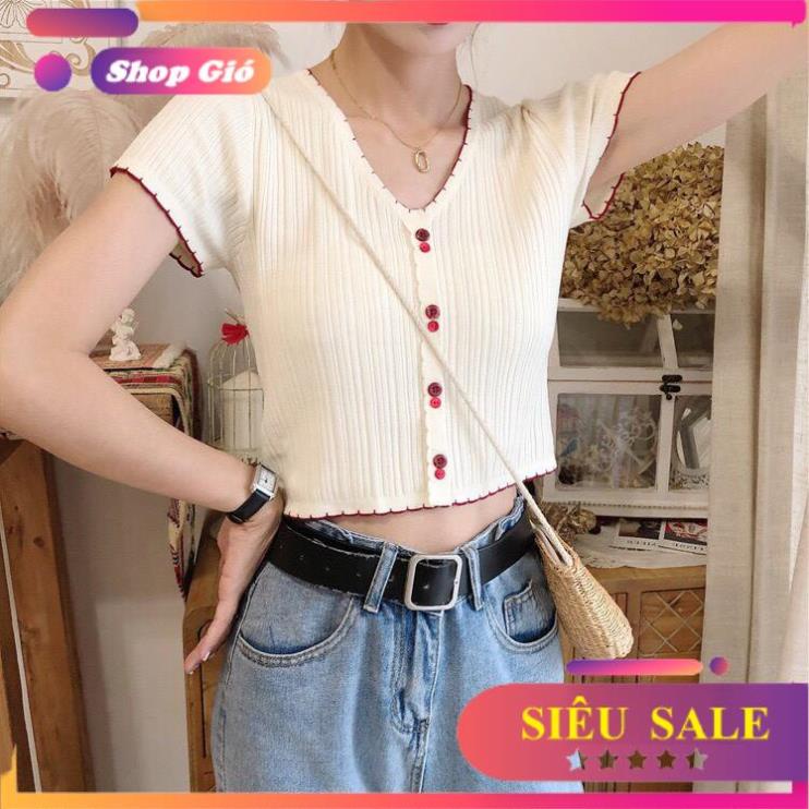 [SALE SOCK] áo thun dệt kim ngắn tay cổ V khuyu đôi 0110 mẫu thiết kế mới hot nhất năm